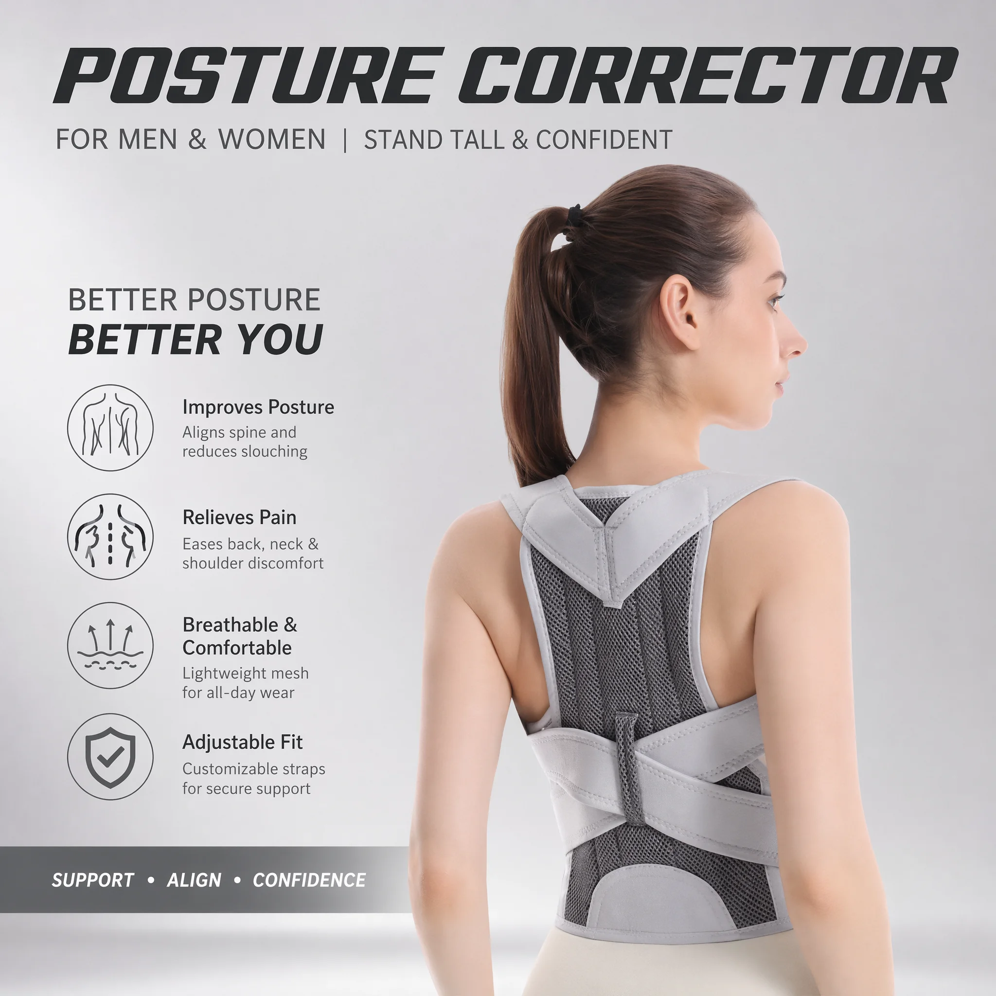 New Design Humpback Girdle Kee - đánh giá và giá Posture Pole Corrector