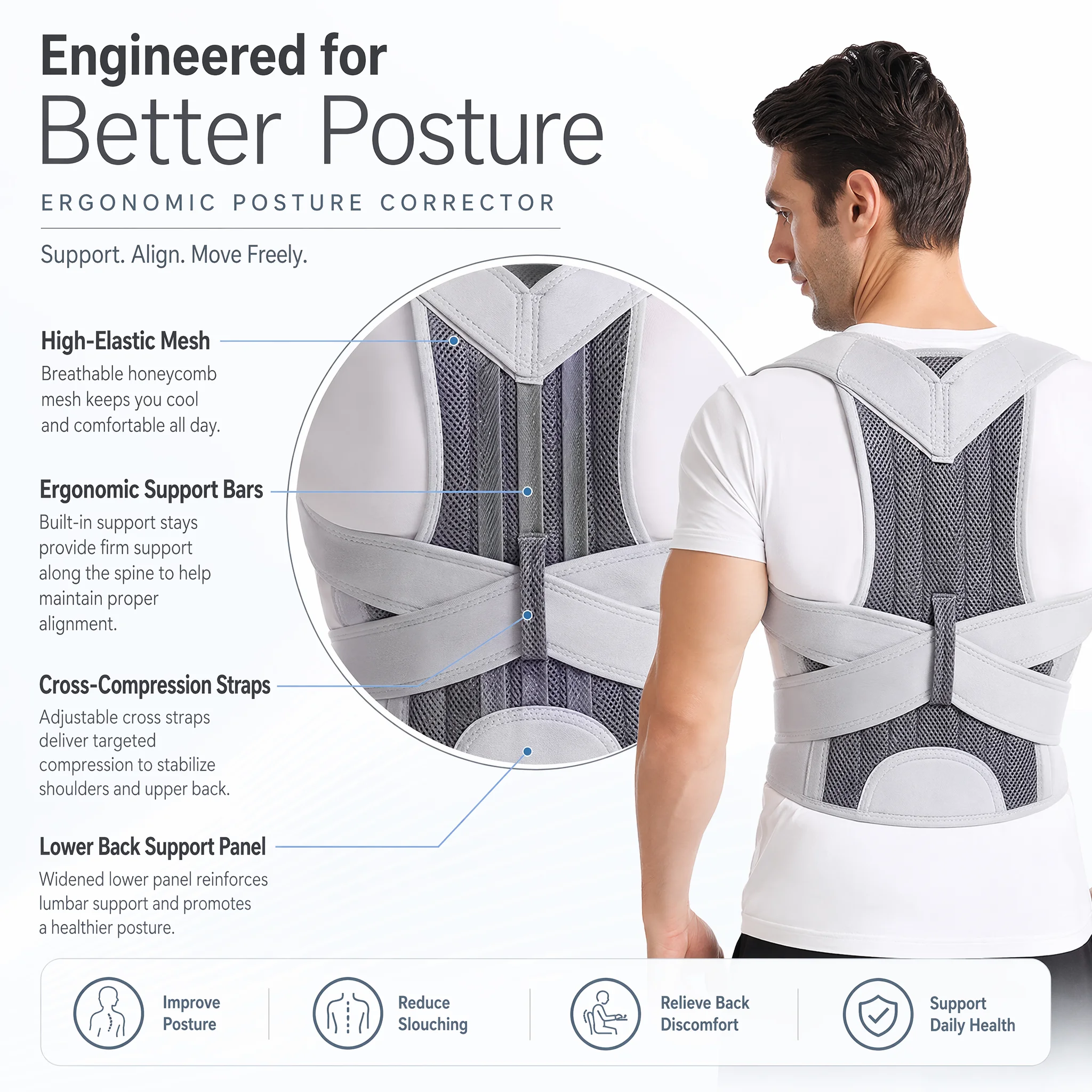 New Design Humpback Girdle Kee - đánh giá và giá Posture Pole Corrector