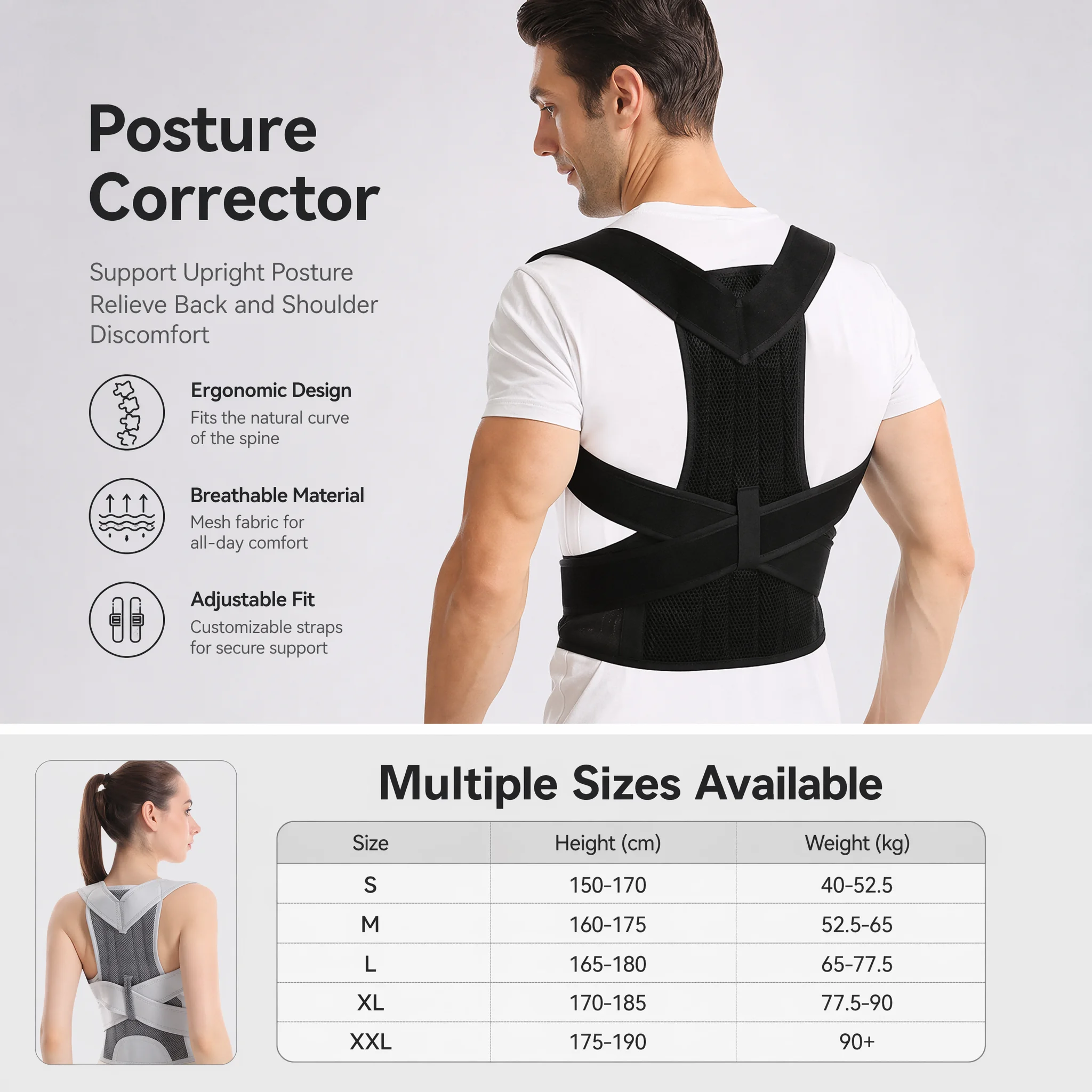 New Design Humpback Girdle Kee - đánh giá và giá Posture Pole Corrector
